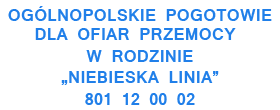 Baner. Ogólnopolskie pogotowie dla ofiar przemocy w rodzinie Niebieska Linia 801 12 00 02