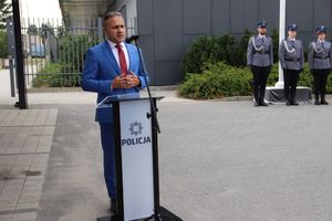 Uczestnicy Powiatowych Obchodów Św. Policji