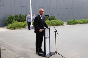 Uczestnicy Powiatowych Obchodów Św. Policji