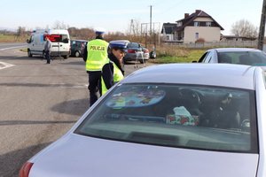 Policjanci w  trakcie działań