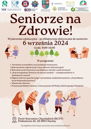 „Seniorze na Zdrowie” wydarzenie edukacyjno – profilaktyczne