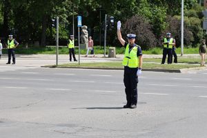 Policjant ruchu drogowego.