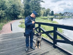 Lucy - policyjny pies patrolowo-tropiący w koneckiej Komendzie