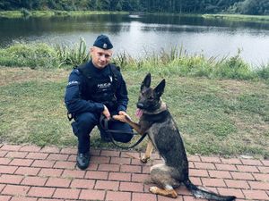 Lucy - policyjny pies patrolowo-tropiący w koneckiej Komendzie