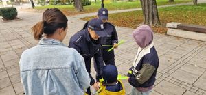 podczas akcji rozdawania odblasków