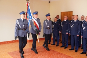 uczestnicy zmian na stanowisku Pierwszego Zastępcy Komendanta Powiatowego Policji w Ostrowcu Świętokrzyskim