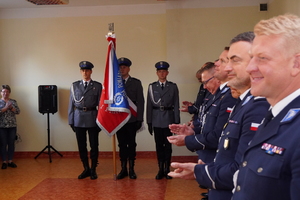 uczestnicy zmian na stanowisku Pierwszego Zastępcy Komendanta Powiatowego Policji w Ostrowcu Świętokrzyskim
