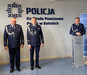 Uroczysta zbiórka w Komendzie Powiatowej Policji w Końskich