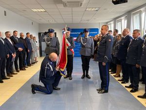 Uroczysta zbiórka w Komendzie Powiatowej Policji w Końskich