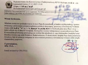 treść podziękowań