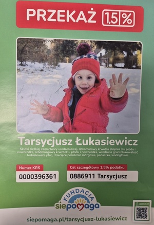 Apel o wsparcie – 1,5% podatku dla Tarsycjusza