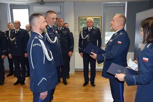 Uroczysta zbiórka jędrzejowskich policjantów